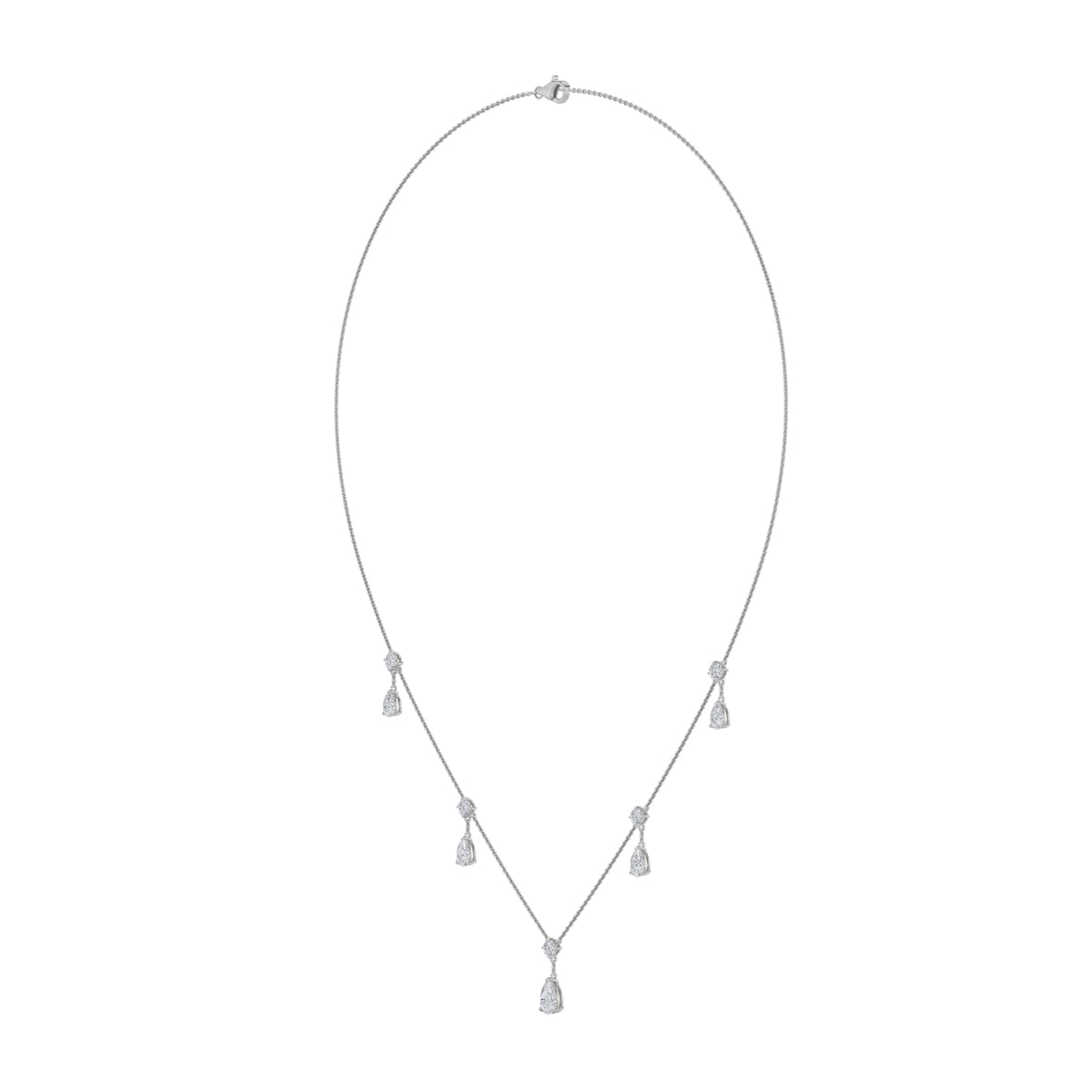 3 ct tw IGI Certified Pear Lab-Grown Diamond Solitaire Necklace in 14K Solid Gold - White