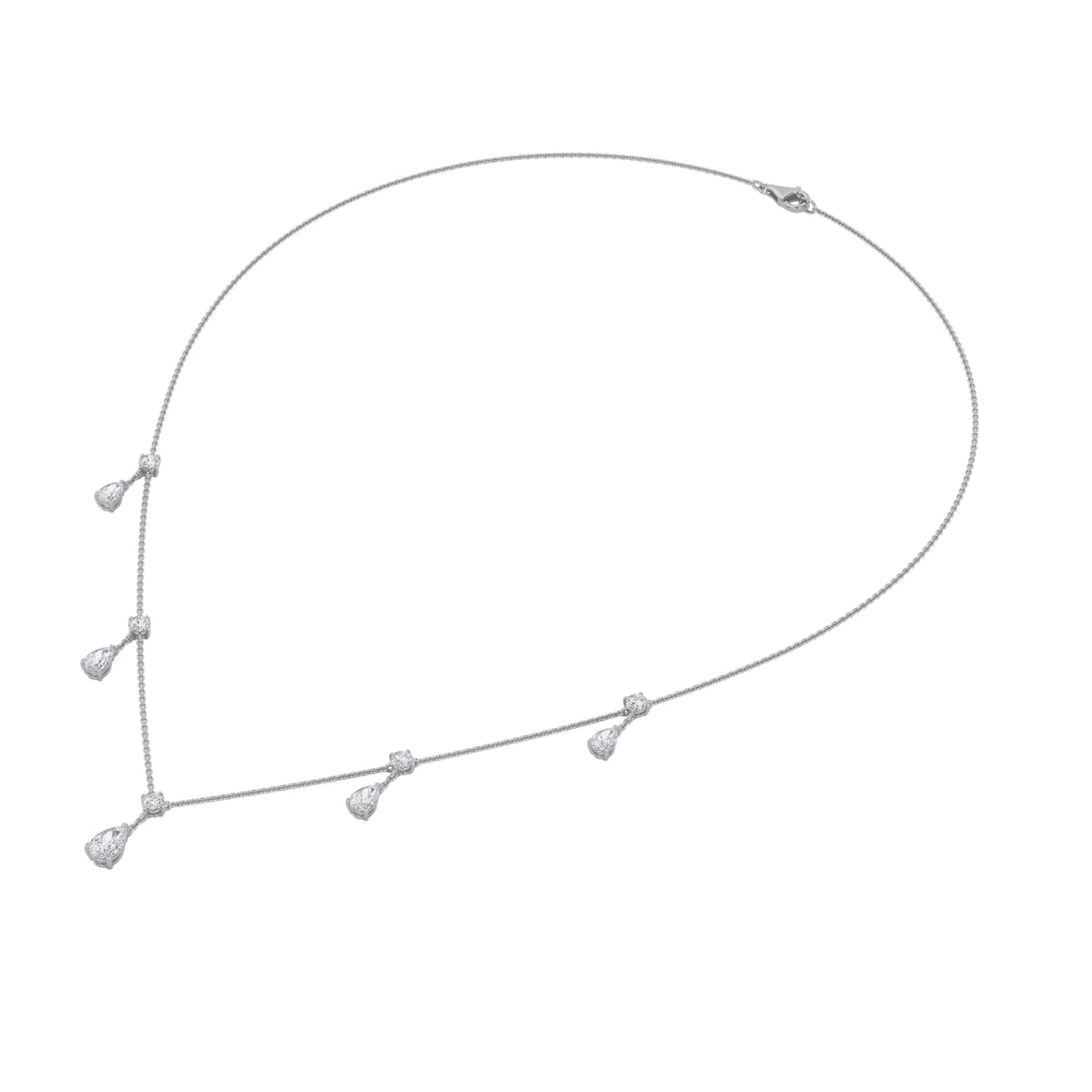 3 ct tw IGI Certified Pear Lab-Grown Diamond Solitaire Necklace in 14K Solid Gold - White