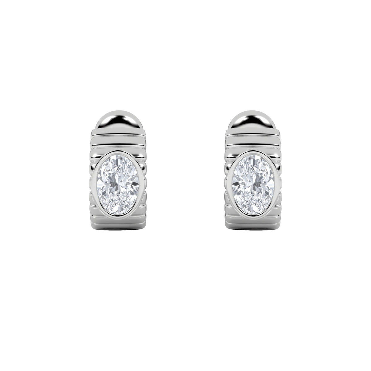 2 ct tw IGI Certified Oval Lab-Grown Diamond Fashion Earrings in 14K Solid Gold - White