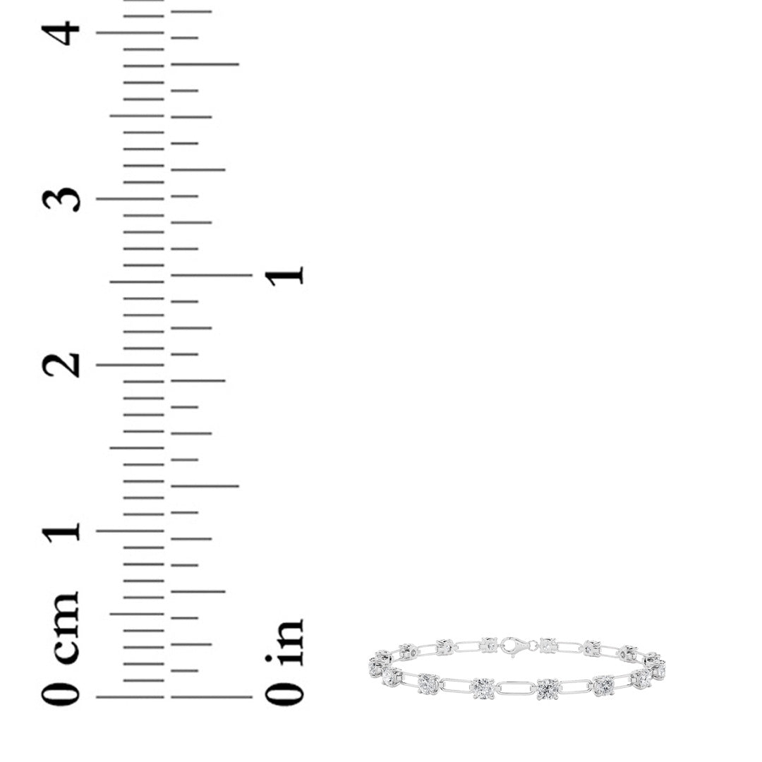 3 ct tw IGI Certified Round Lab-Grown Diamond Station Bracelet in 14K Solid Gold - White