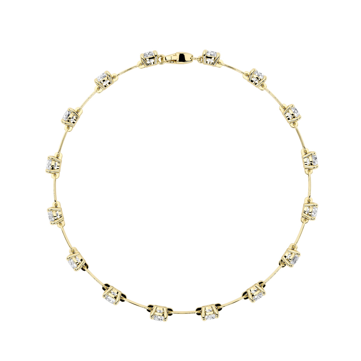 3 ct tw IGI Certified Round Lab-Grown Diamond Station Bracelet in 14K Solid Gold - Yellow