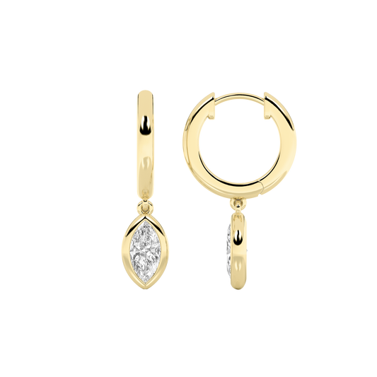 0.6 ct tw IGI Certified Marquise Lab-Grown Diamond Dangle Earrings in 14K Solid Gold - Yellow