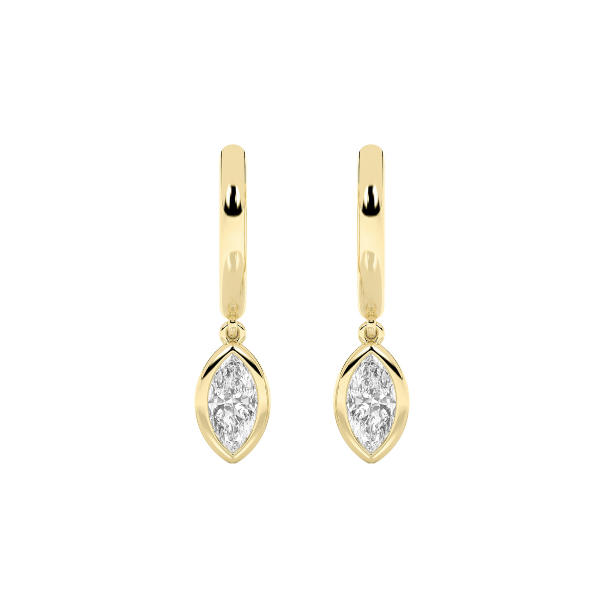 0.6 ct tw IGI Certified Marquise Lab-Grown Diamond Dangle Earrings in 14K Solid Gold - Yellow
