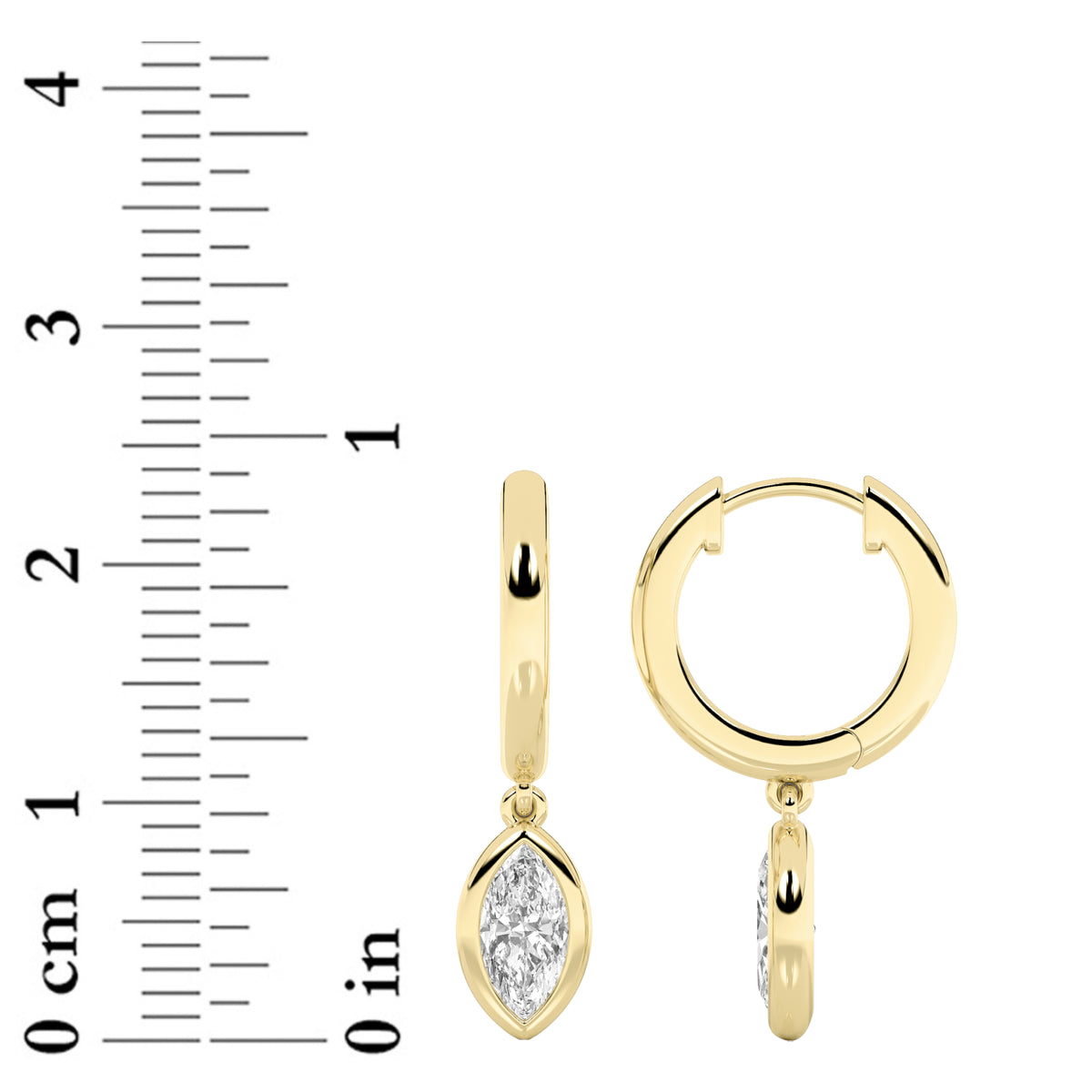 0.6 ct tw IGI Certified Marquise Lab-Grown Diamond Dangle Earrings in 14K Solid Gold - Yellow