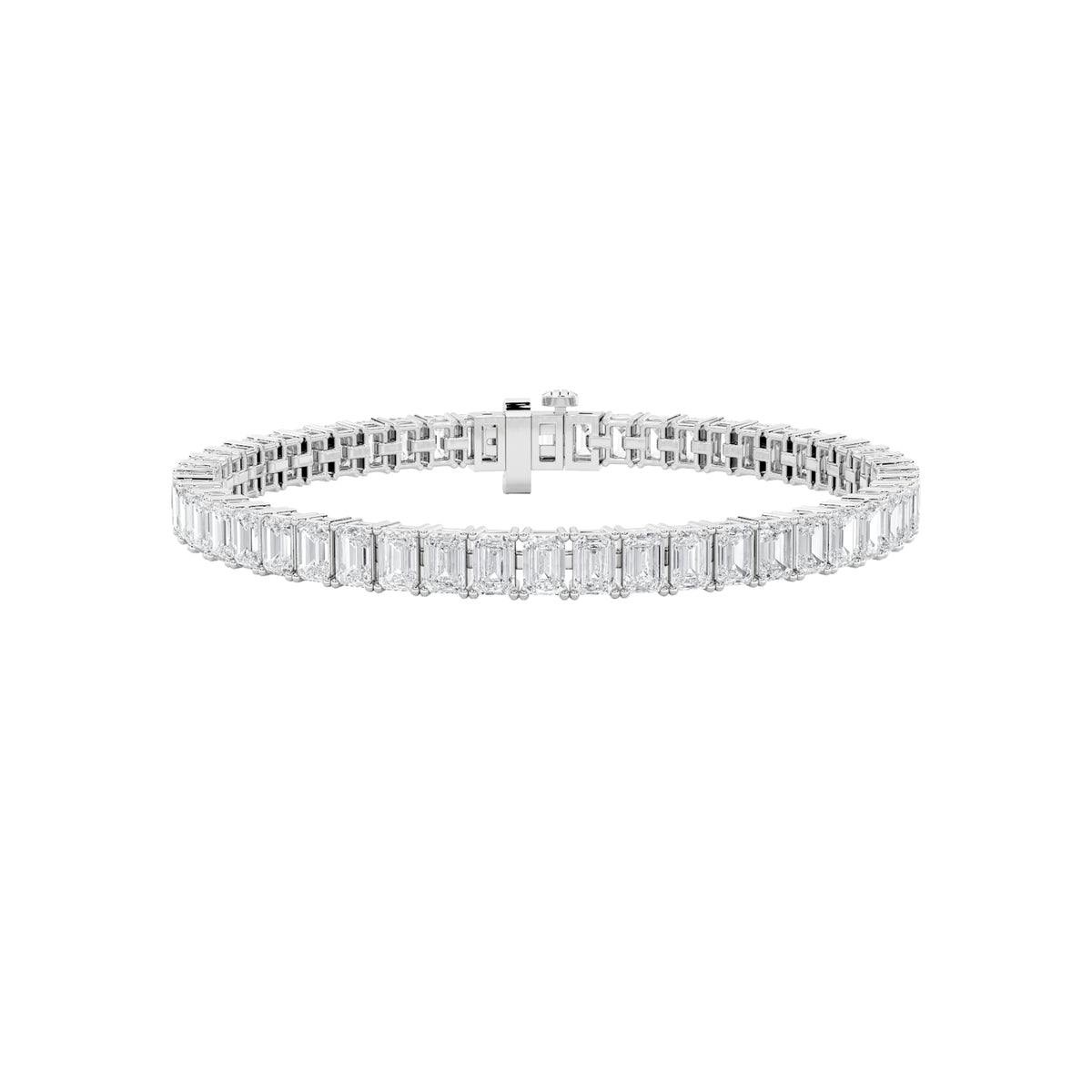 7 ct tw IGI Certified Emerald Lab-Grown Diamond Bracelet No. 2 in 14K Solid Gold - White