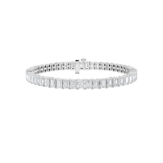 7 ct tw IGI Certified Emerald Lab-Grown Diamond Bracelet No. 2 in 14K Solid Gold - White