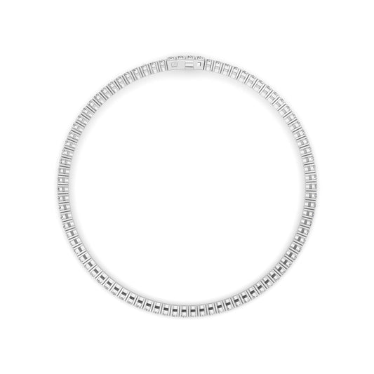 3 ct tw IGI Certified Round Lab-Grown Diamond Tennis Bracelet in 14K Gold over Sterling Silver - White
