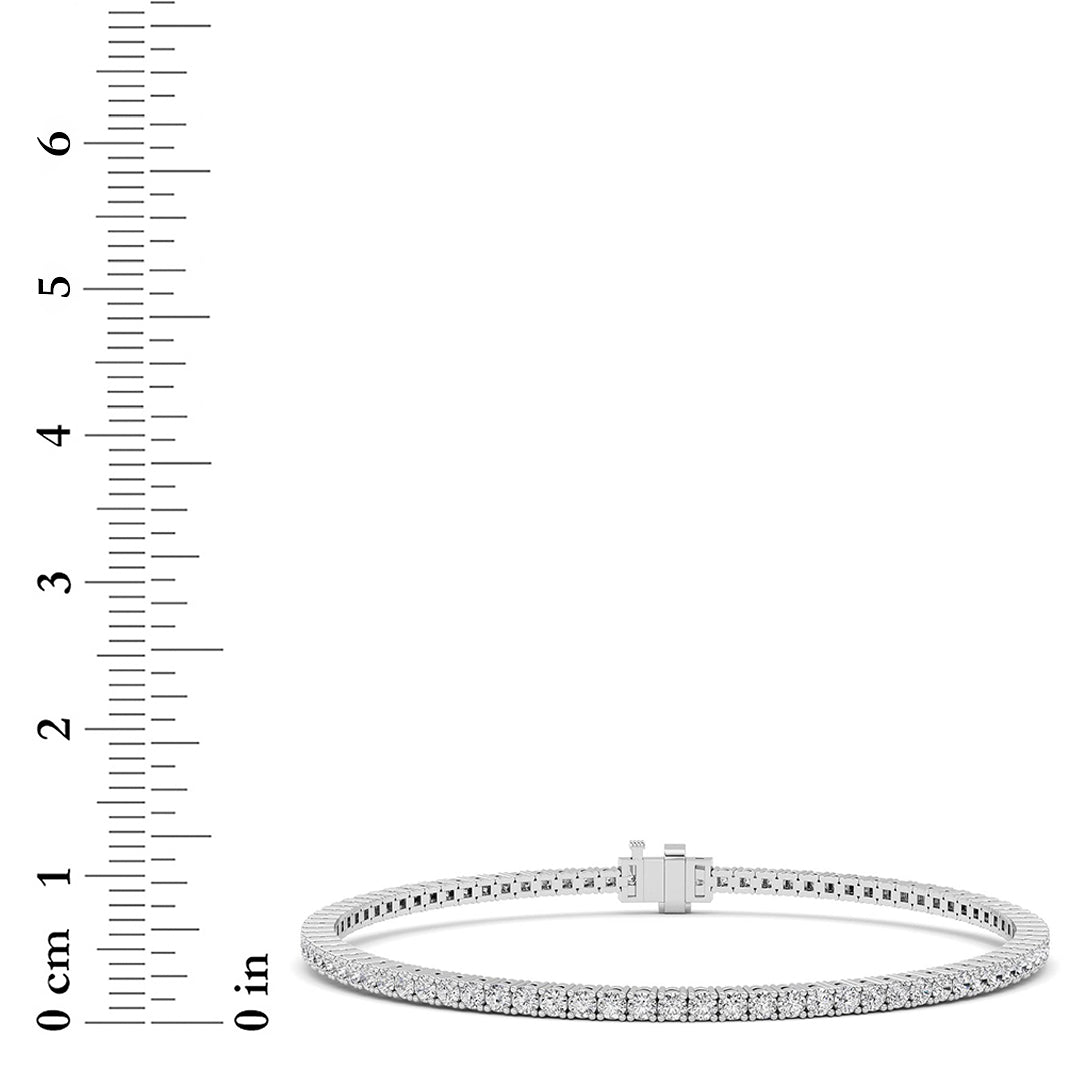 3 ct tw IGI Certified Round Lab-Grown Diamond Tennis Bracelet in 14K Gold over Sterling Silver - White