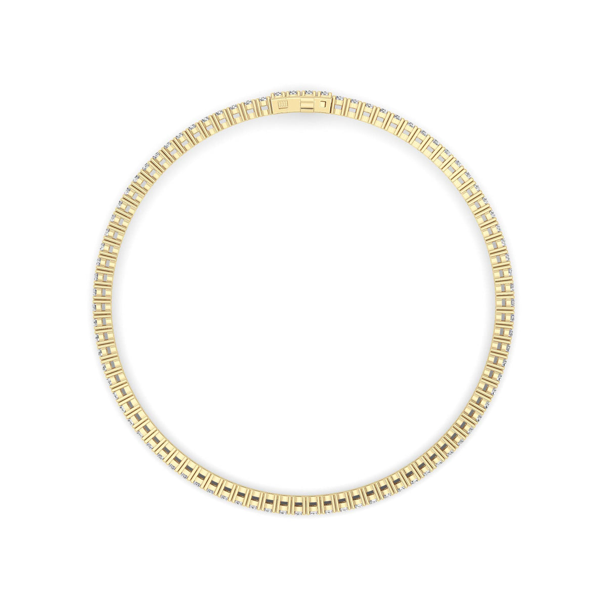 3 ct tw IGI Certified Round Lab-Grown Diamond Tennis Bracelet in 14K Gold over Sterling Silver - Yellow