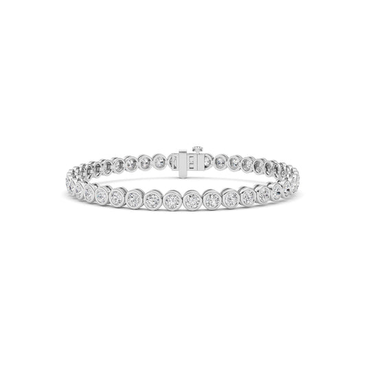 5 ct tw IGI Certified Round Lab-Grown Diamond Bracelet in 14K Solid Gold - White