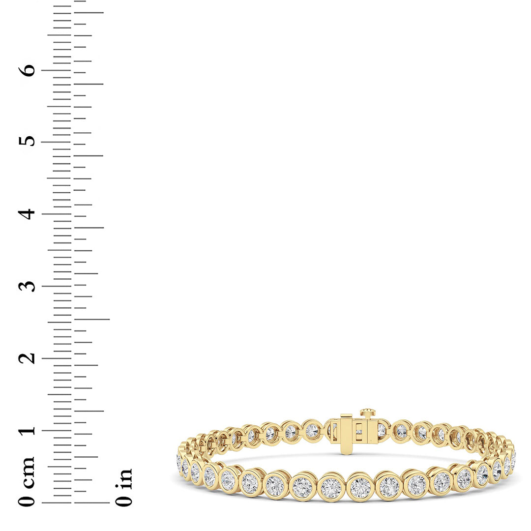 5 ct tw IGI Certified Round Lab-Grown Diamond Bracelet in 14K Solid Gold - Yellow