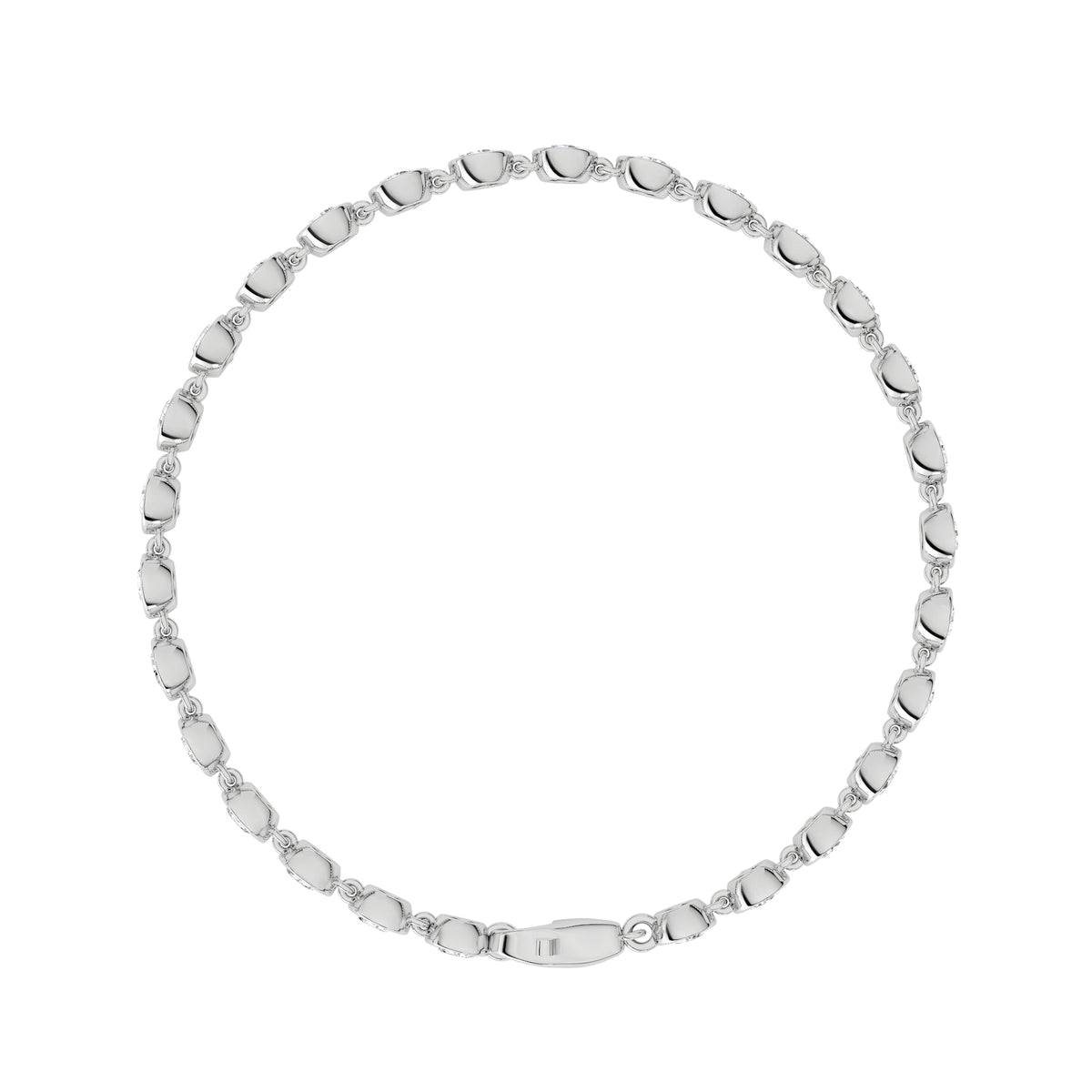 3 ct tw IGI Certified Round Lab-Grown Diamond Bezel Set Bracelet in 14K Solid Gold - White