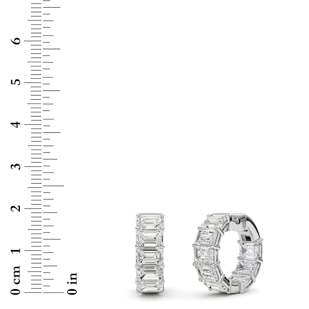 10 ct tw IGI Certified Emerald Lab-Grown Diamond Earrings in 14K Solid Gold - White