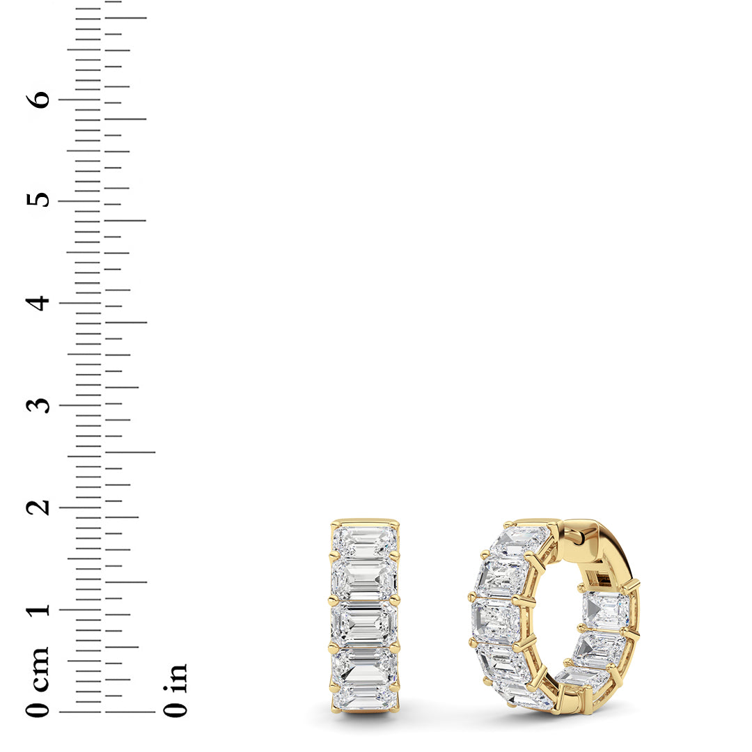 10 ct tw IGI Certified Emerald Lab-Grown Diamond Earrings in 14K Solid Gold - Yellow
