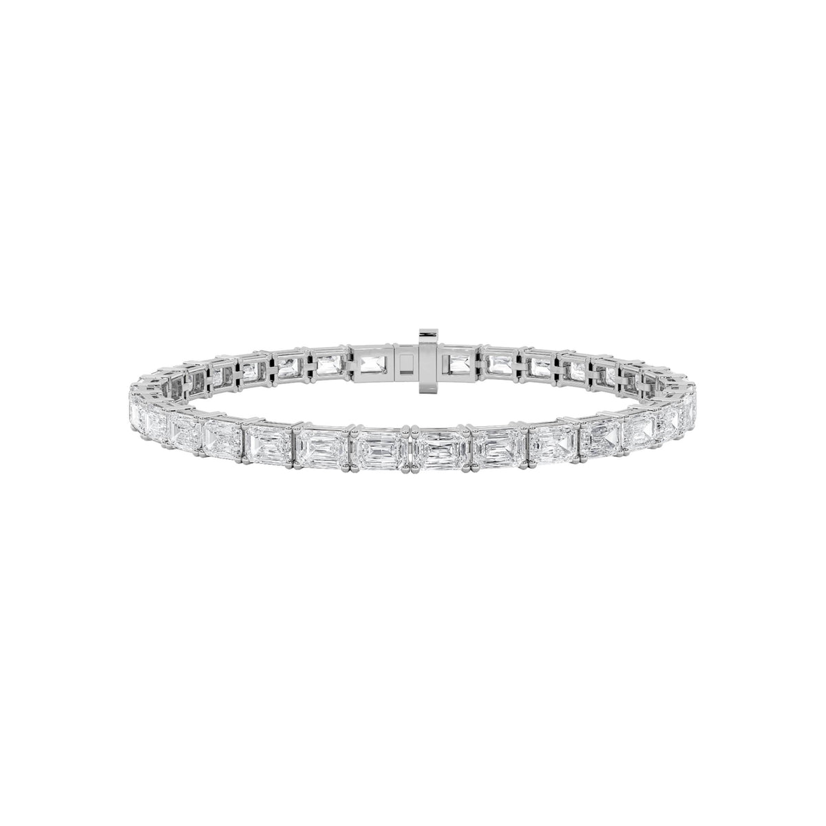 5 ct tw IGI Certified Emerald Lab-Grown Diamond Bracelet in 14K Solid Gold - White