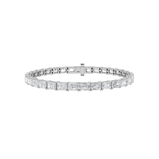 5 ct tw IGI Certified Emerald Lab-Grown Diamond Bracelet in 14K Solid Gold - White