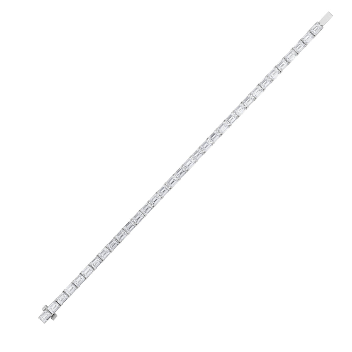 5 ct tw IGI Certified Emerald Lab-Grown Diamond Bracelet in 14K Solid Gold - White