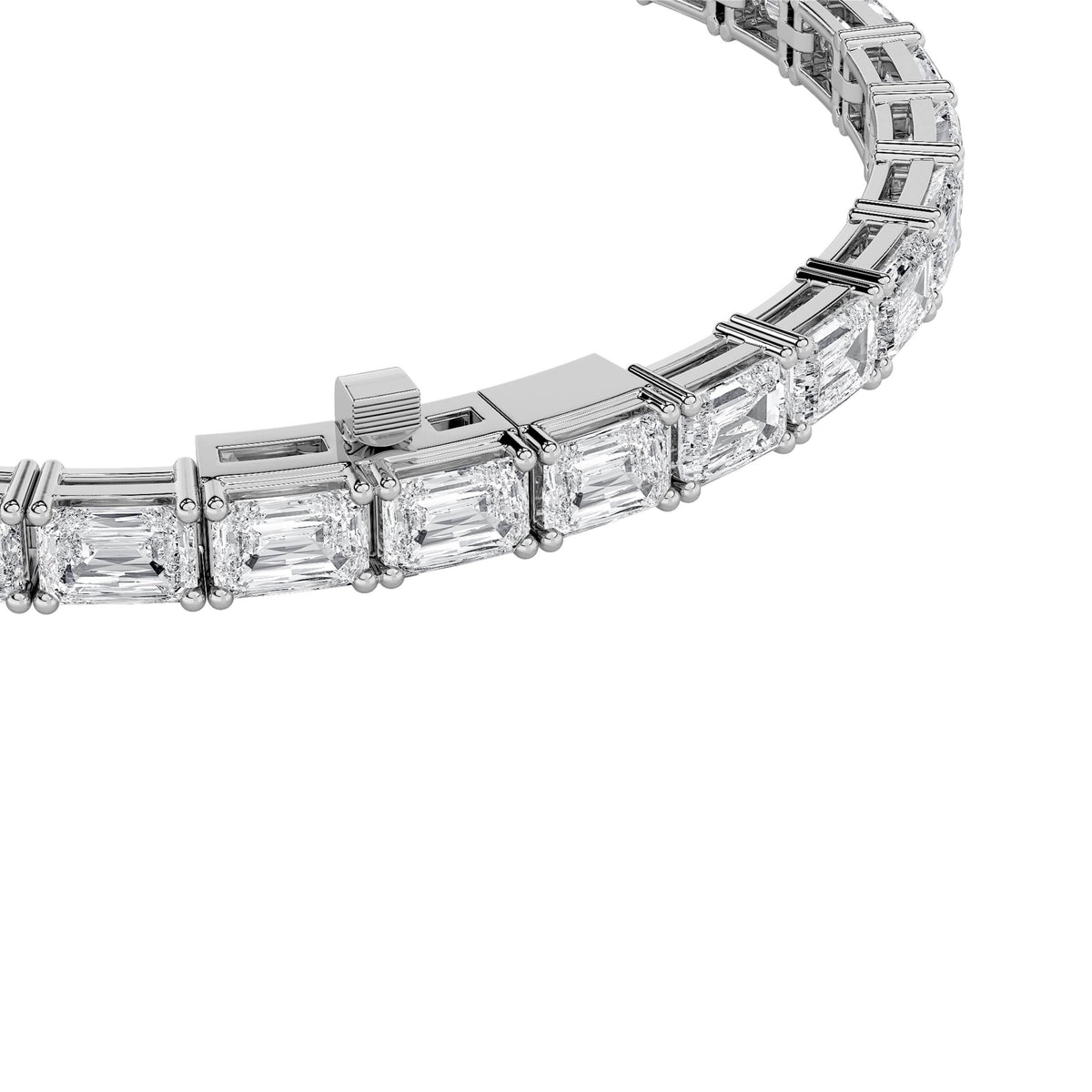 5 ct tw IGI Certified Emerald Lab-Grown Diamond Bracelet in 14K Solid Gold - White
