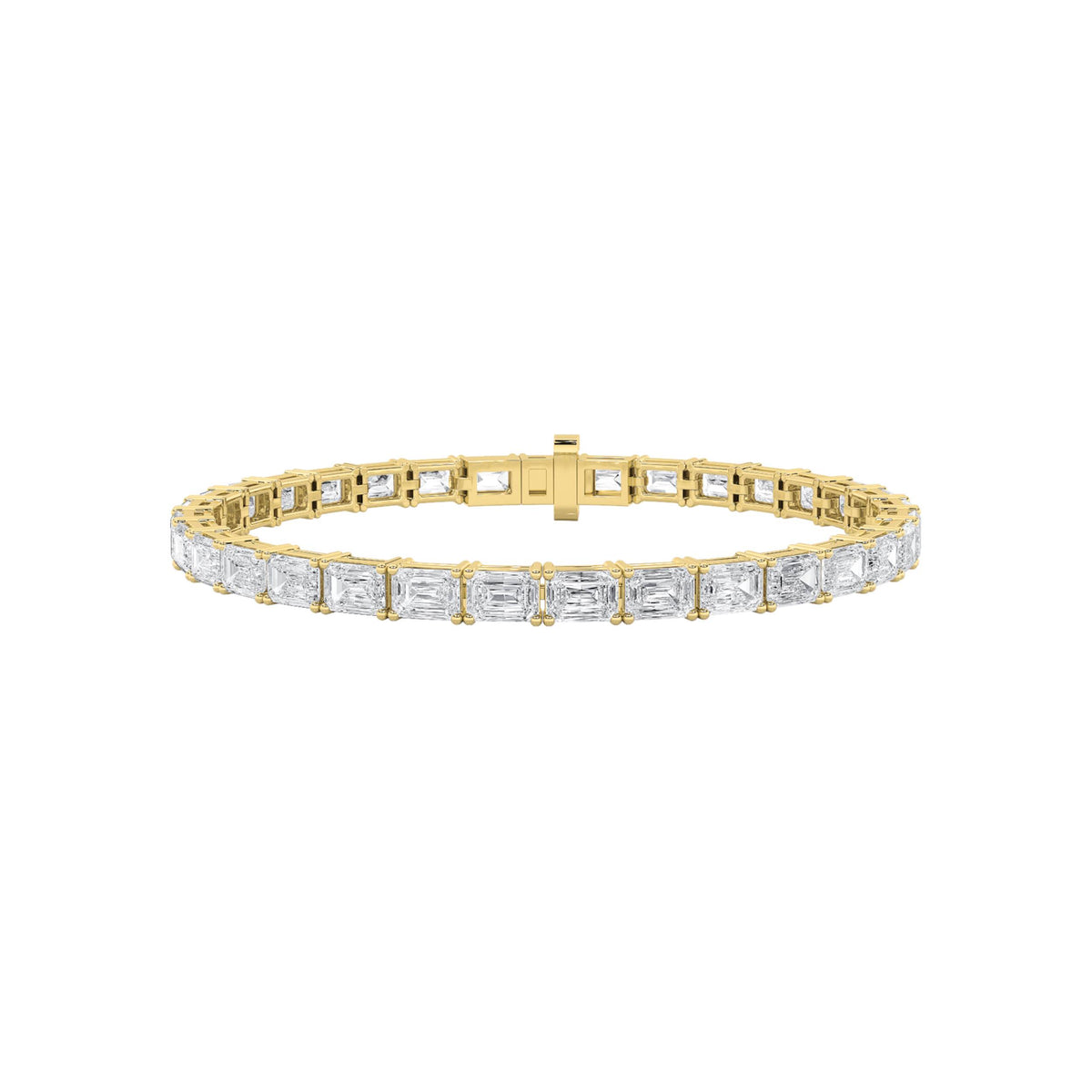 5 ct tw IGI Certified Emerald Lab-Grown Diamond Bracelet in 14K Solid Gold - Yellow