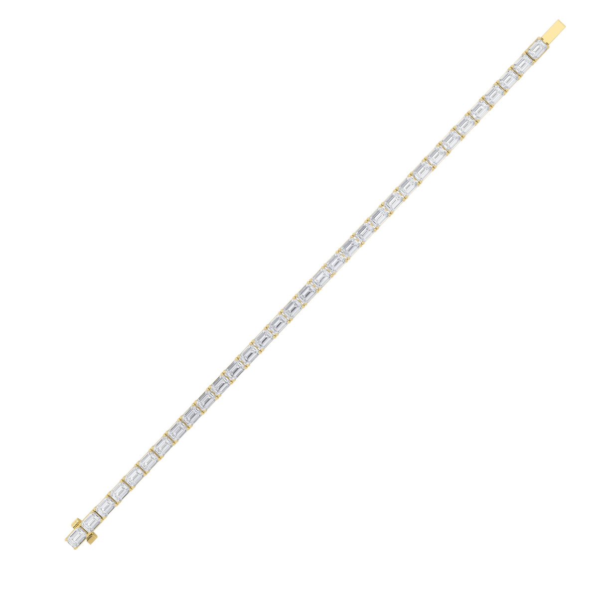 5 ct tw IGI Certified Emerald Lab-Grown Diamond Bracelet in 14K Solid Gold - Yellow