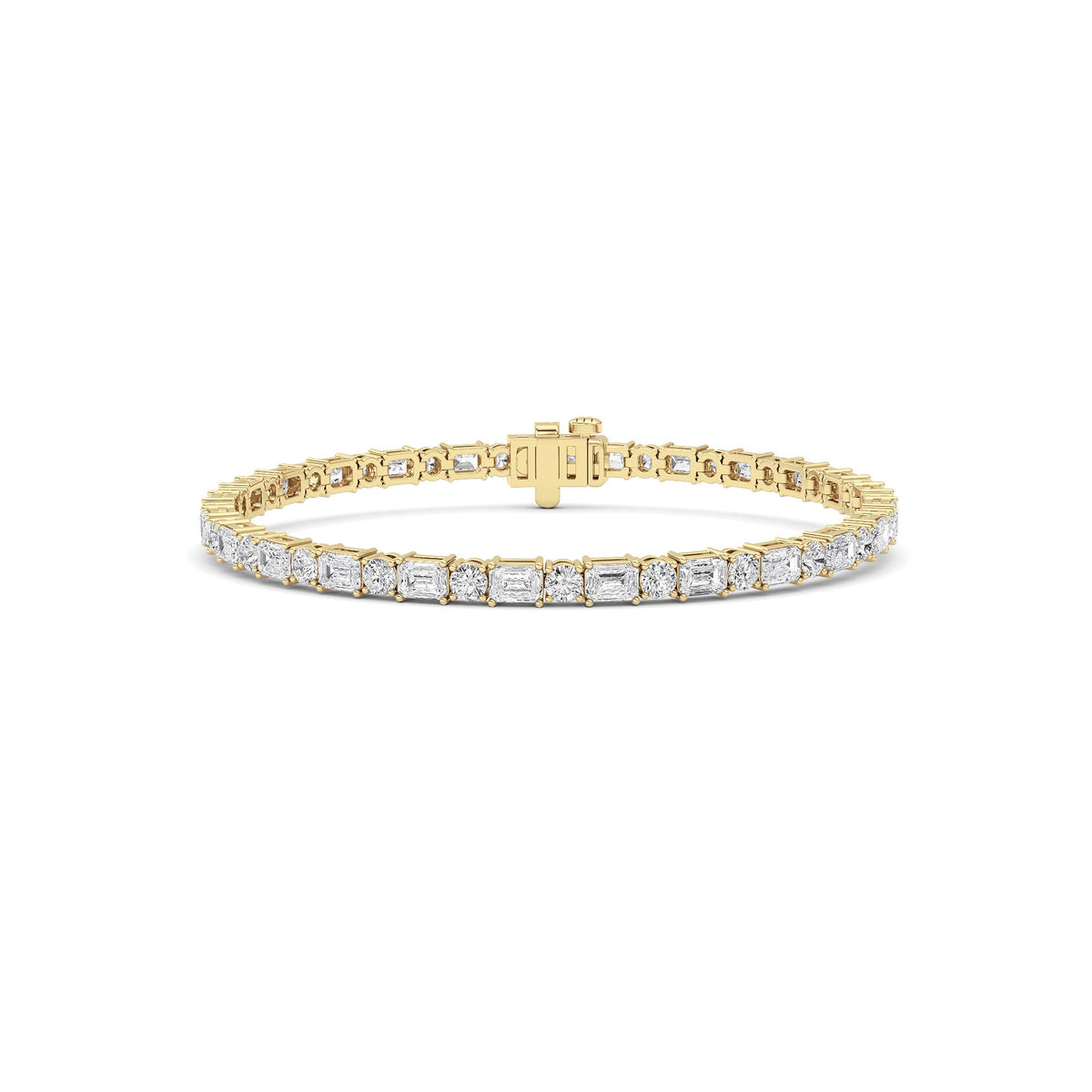 7 ct tw IGI Certified Emerald Lab-Grown Diamond Bracelet in 14K Solid Gold - Yellow