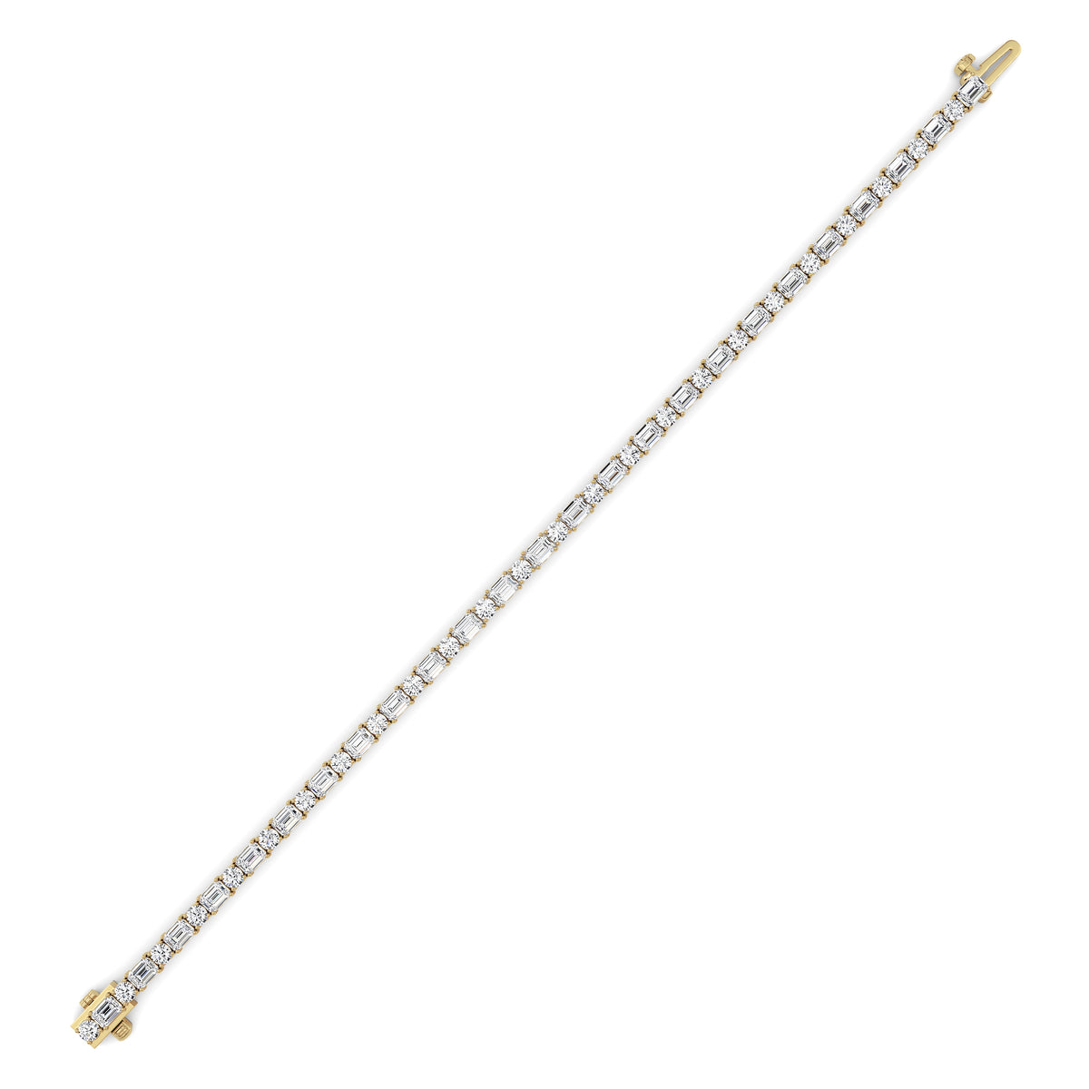 7 ct tw IGI Certified Emerald Lab-Grown Diamond Bracelet in 14K Solid Gold - Yellow