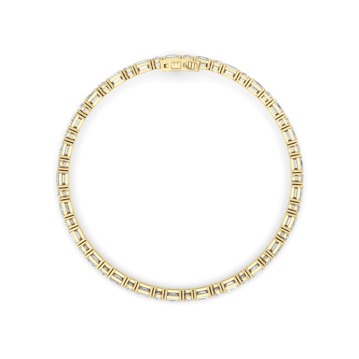 7 ct tw IGI Certified Emerald Lab-Grown Diamond Bracelet in 14K Solid Gold - Yellow