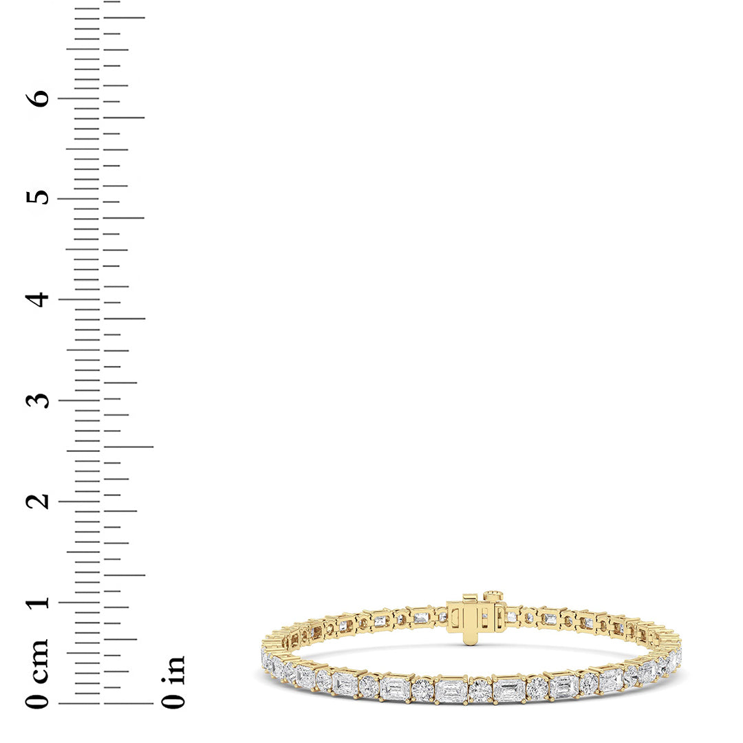 7 ct tw IGI Certified Emerald Lab-Grown Diamond Bracelet in 14K Solid Gold - Yellow