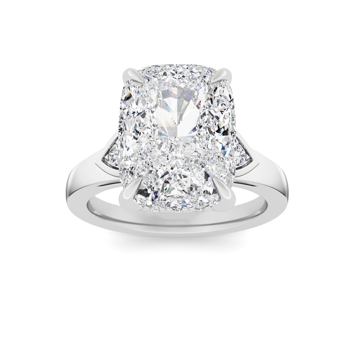 4.25 ct tw IGI Certified Elongated Cushion Lab-Grown Diamond Ring in 14K Solid Gold - White