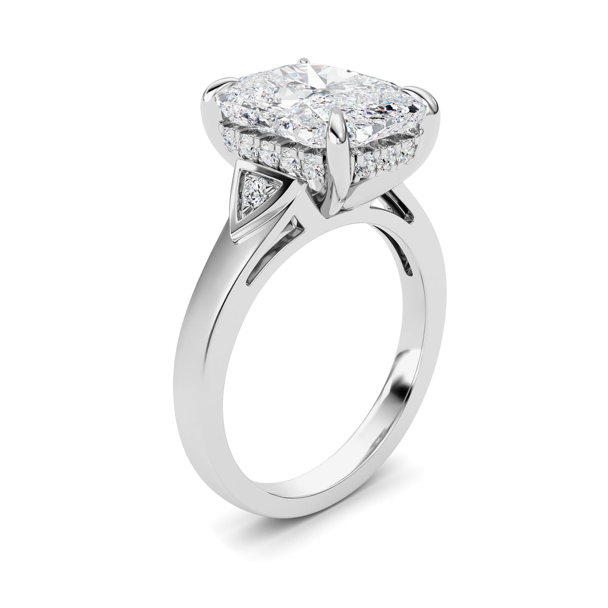 4.25 ct tw IGI Certified Elongated Cushion Lab-Grown Diamond Ring in 14K Solid Gold - White