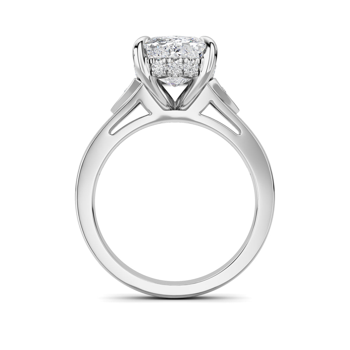4.25 ct tw IGI Certified Elongated Cushion Lab-Grown Diamond Ring in 14K Solid Gold - White