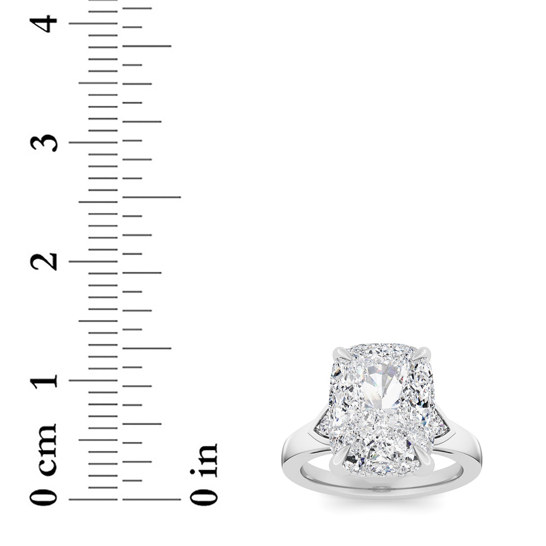 4.25 ct tw IGI Certified Elongated Cushion Lab-Grown Diamond Ring in 14K Solid Gold - White