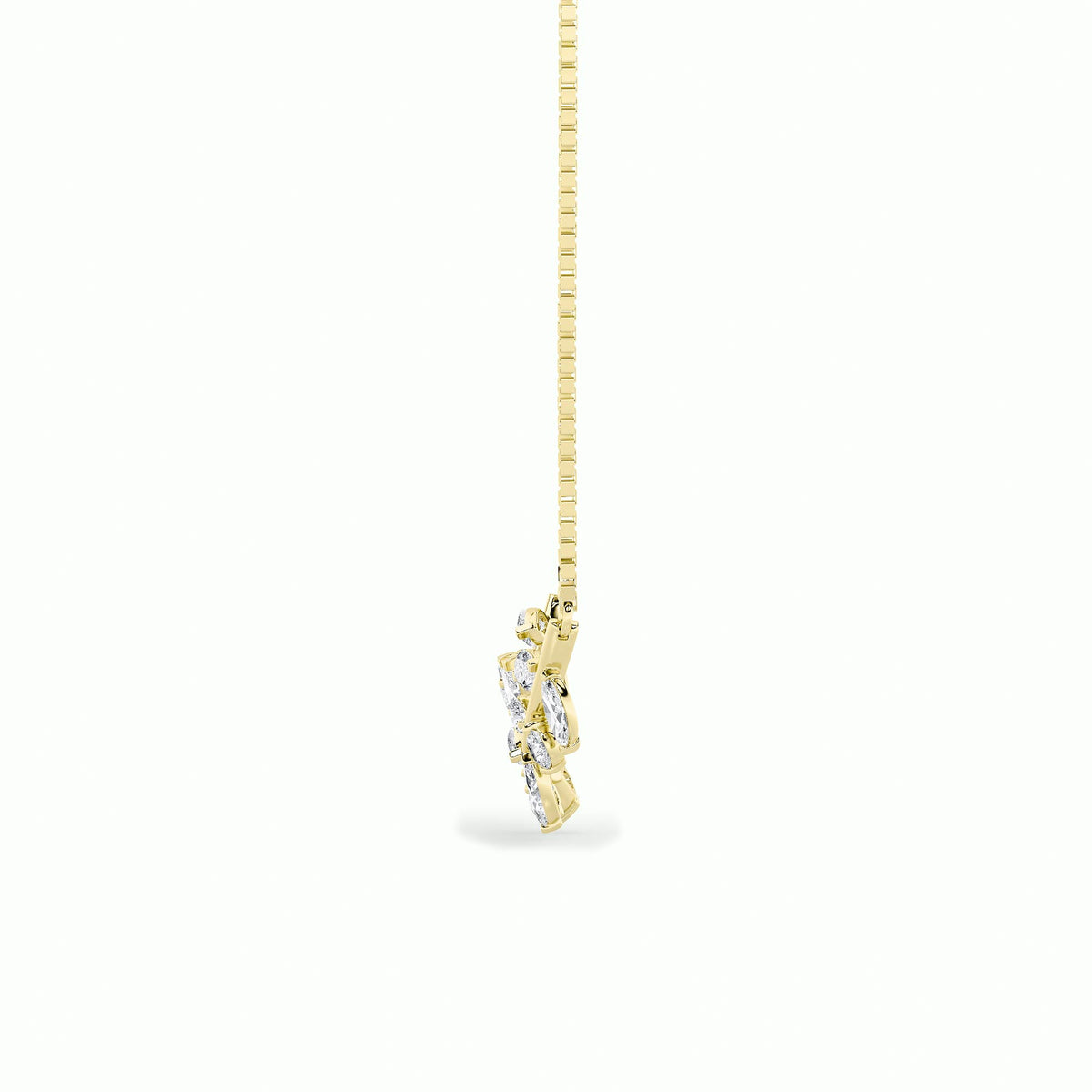 2.5 ct tw IGI Certified Pear Lab-Grown Diamond Leaf Motif Fashion Necklace in 14K Solid Gold - Yellow