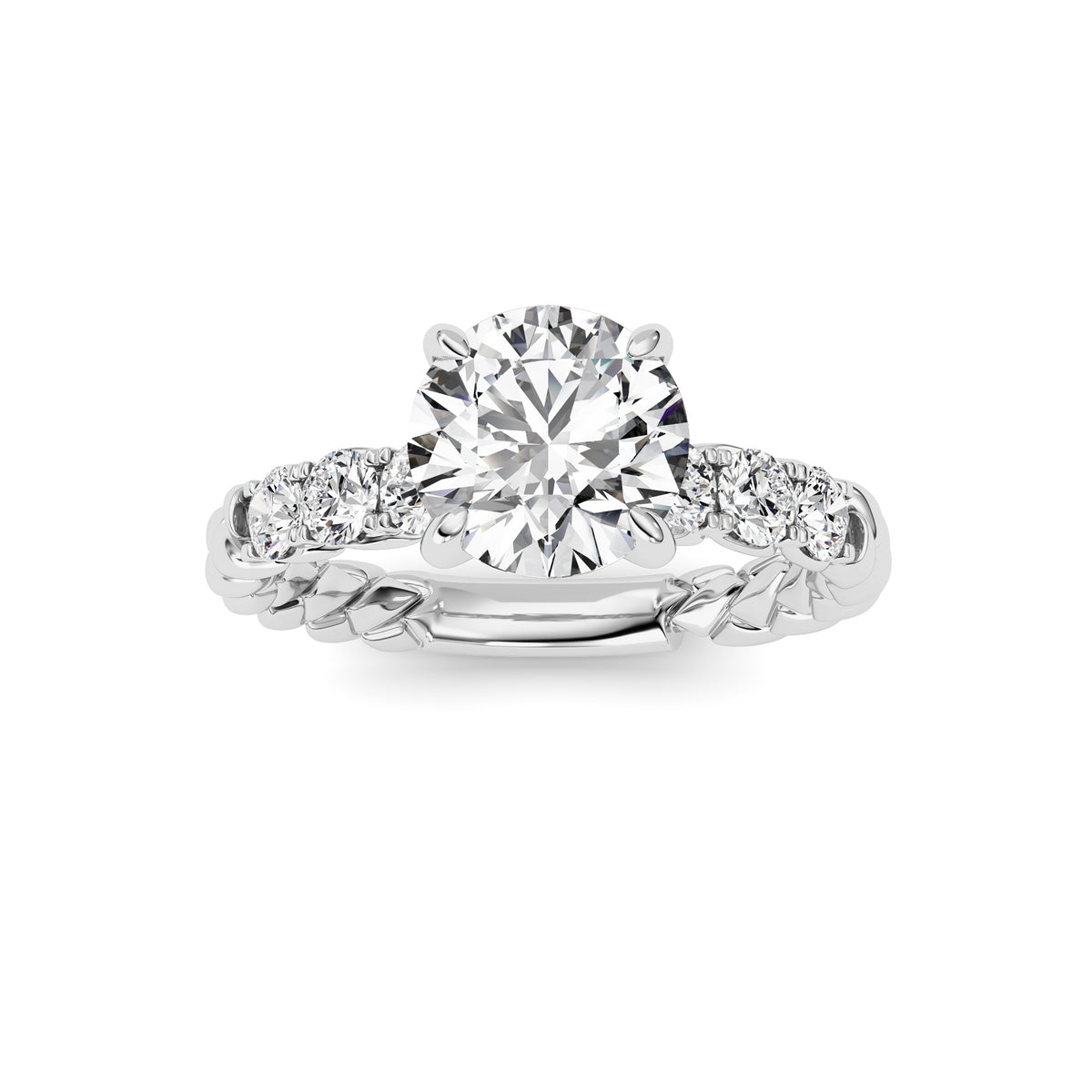 2 ct tw IGI Certified Round Lab-Grown Diamond Ring No. 2 in 14K Solid Gold - White