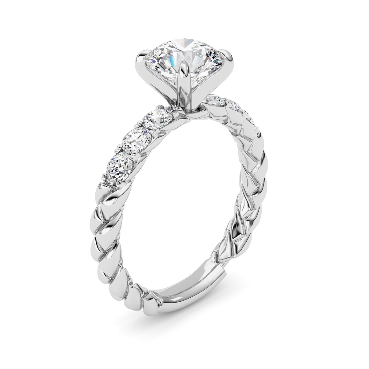 2 ct tw IGI Certified Round Lab-Grown Diamond Ring No. 2 in 14K Solid Gold - White
