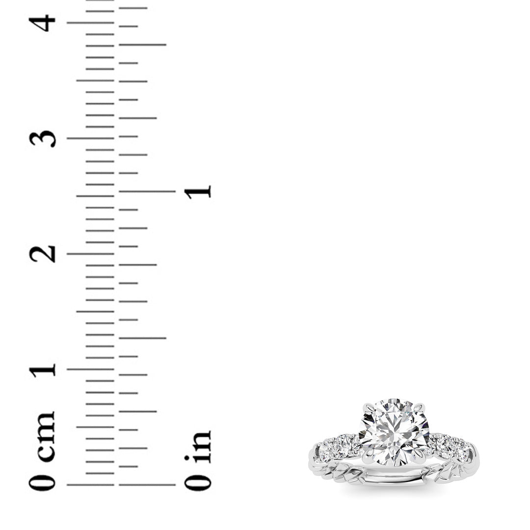 2 ct tw IGI Certified Round Lab-Grown Diamond Ring No. 2 in 14K Solid Gold - White