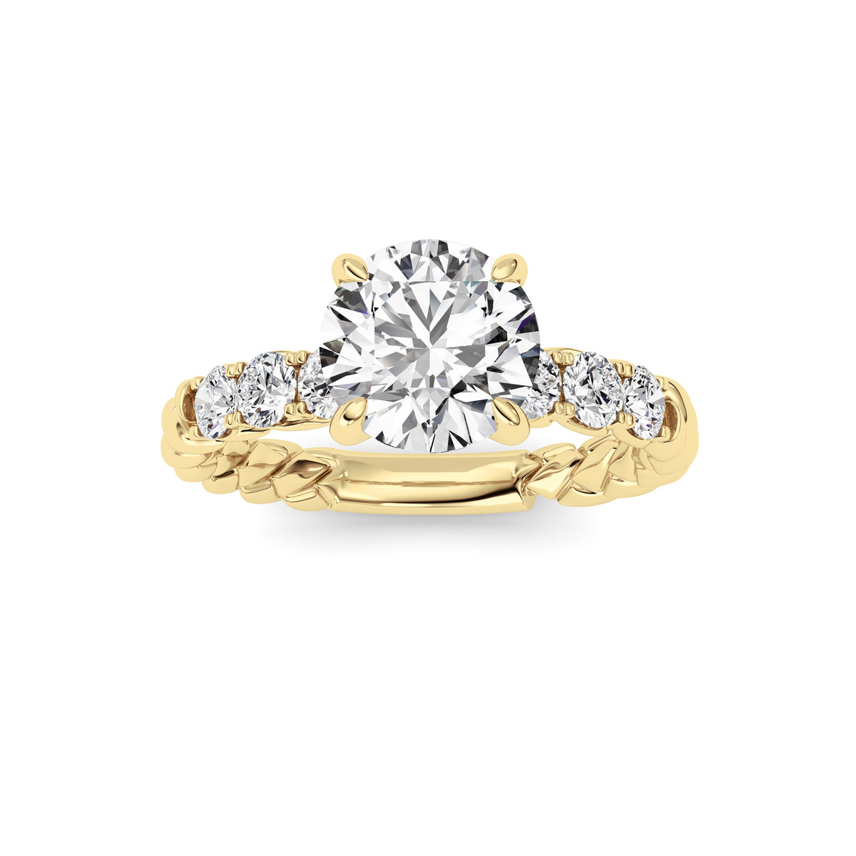 2 ct tw IGI Certified Round Lab-Grown Diamond Ring No. 2 in 14K Solid Gold - Yellow
