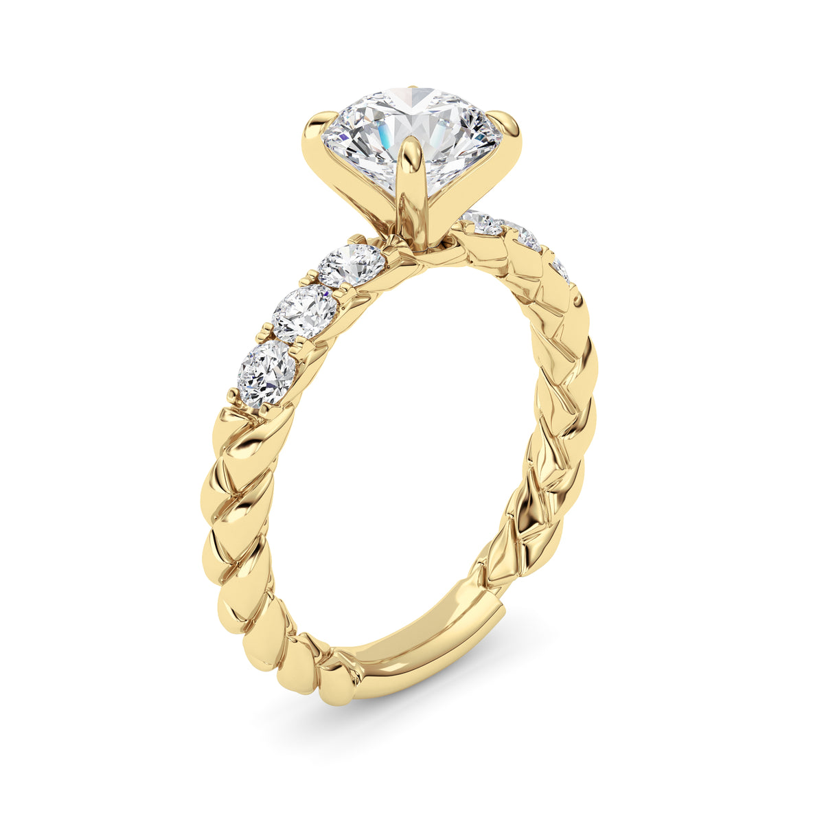 2 ct tw IGI Certified Round Lab-Grown Diamond Ring No. 2 in 14K Solid Gold - Yellow