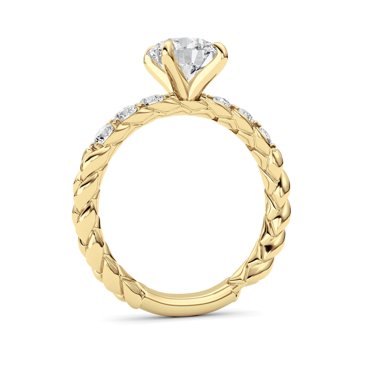 2 ct tw IGI Certified Round Lab-Grown Diamond Ring No. 2 in 14K Solid Gold - Yellow