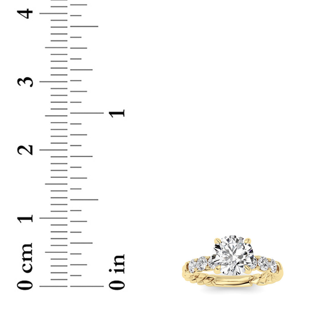 2 ct tw IGI Certified Round Lab-Grown Diamond Ring No. 2 in 14K Solid Gold - Yellow