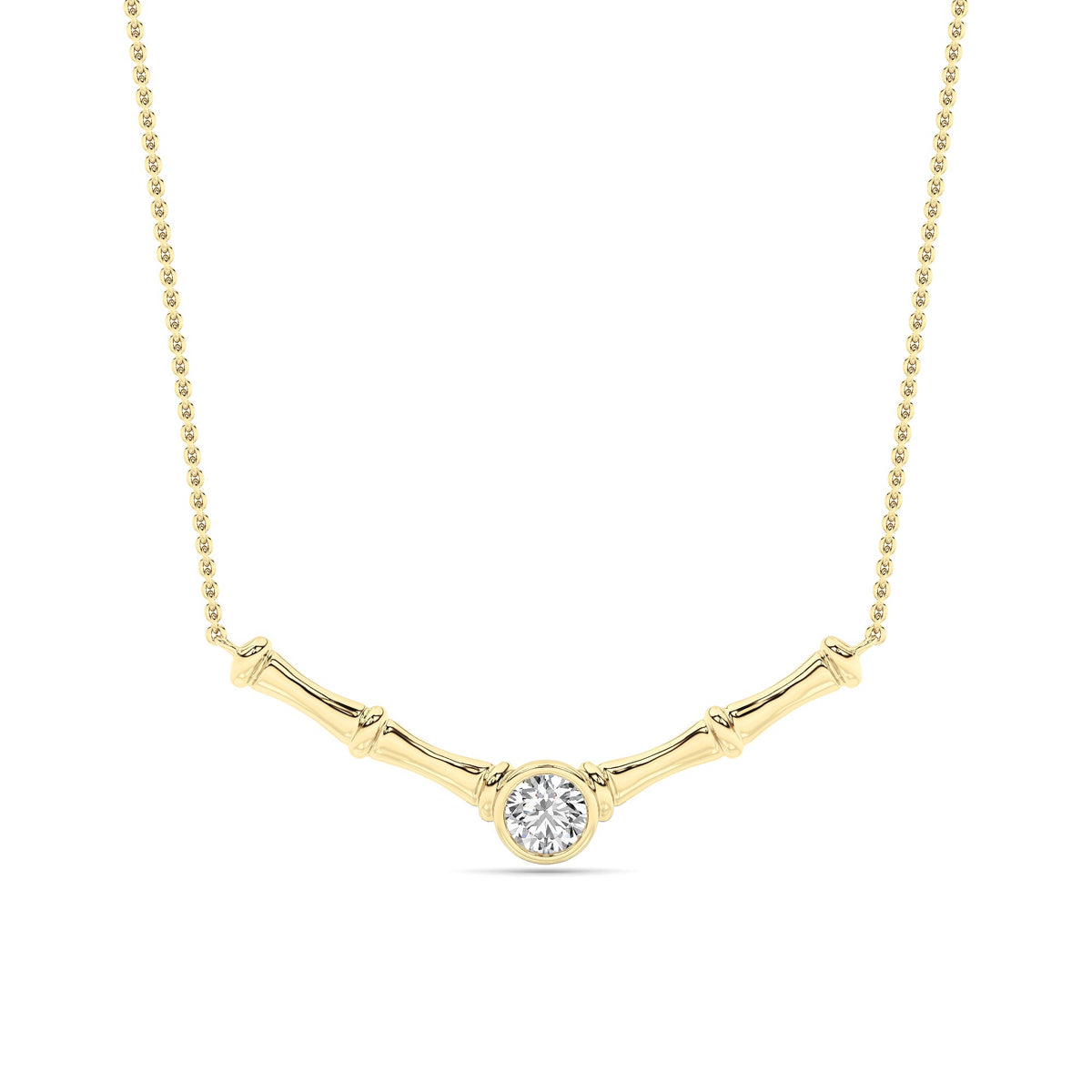 0.5 ct tw IGI Certified Round Lab-Grown Diamond Necklace in 14K Solid Gold - Yellow