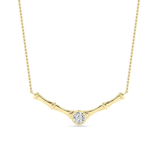 0.5 ct tw IGI Certified Round Lab-Grown Diamond Necklace in 14K Solid Gold - Yellow