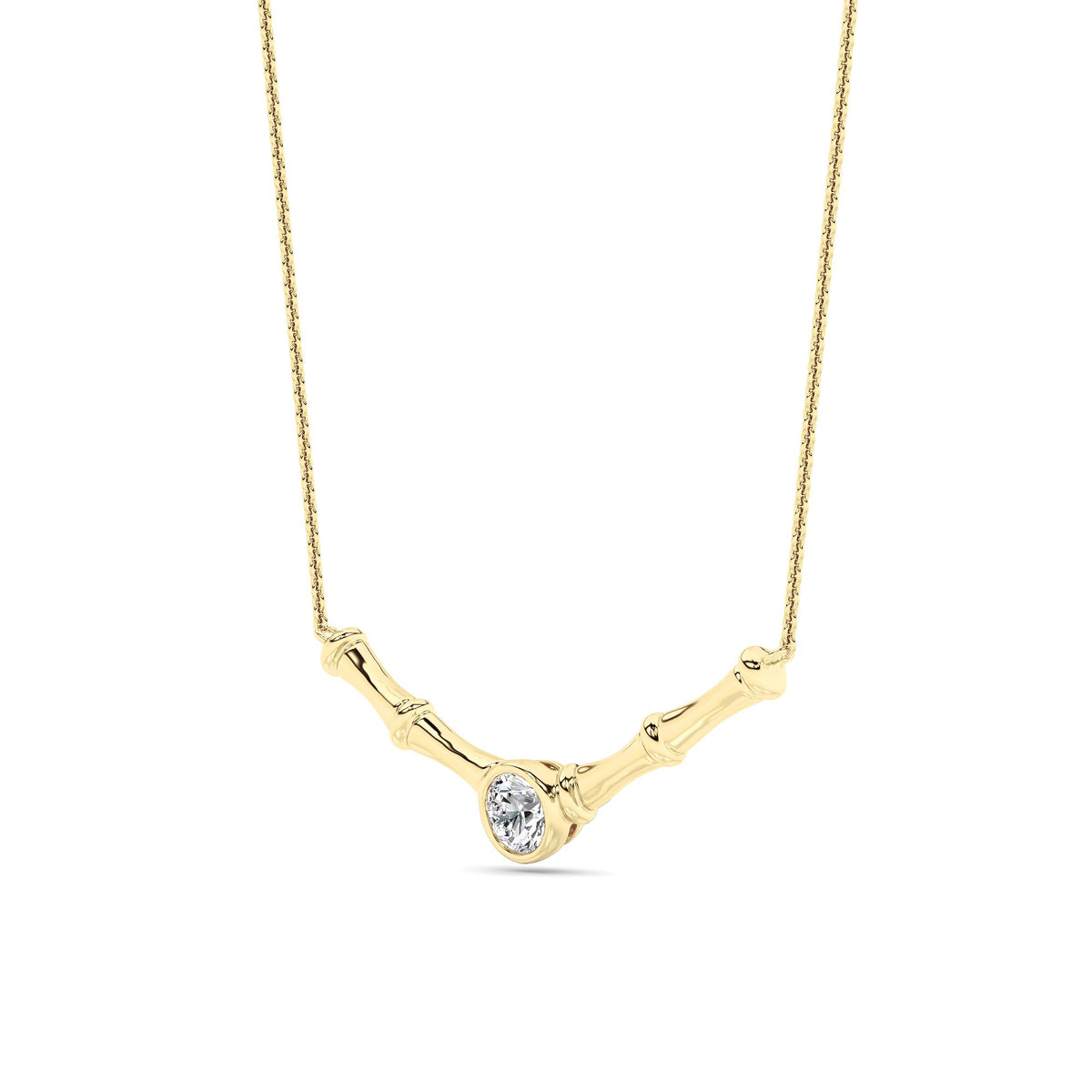 0.5 ct tw IGI Certified Round Lab-Grown Diamond Necklace in 14K Solid Gold - Yellow