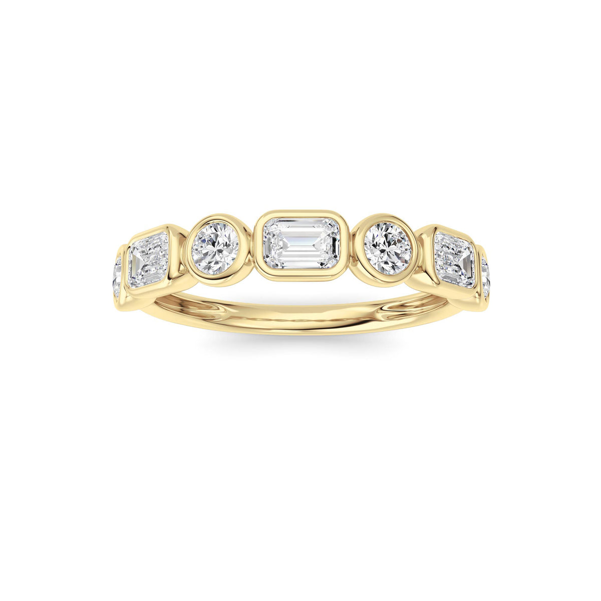 1 ct tw IGI Certified Emerald Lab-Grown Diamond Ring in 14K Solid Gold - Yellow