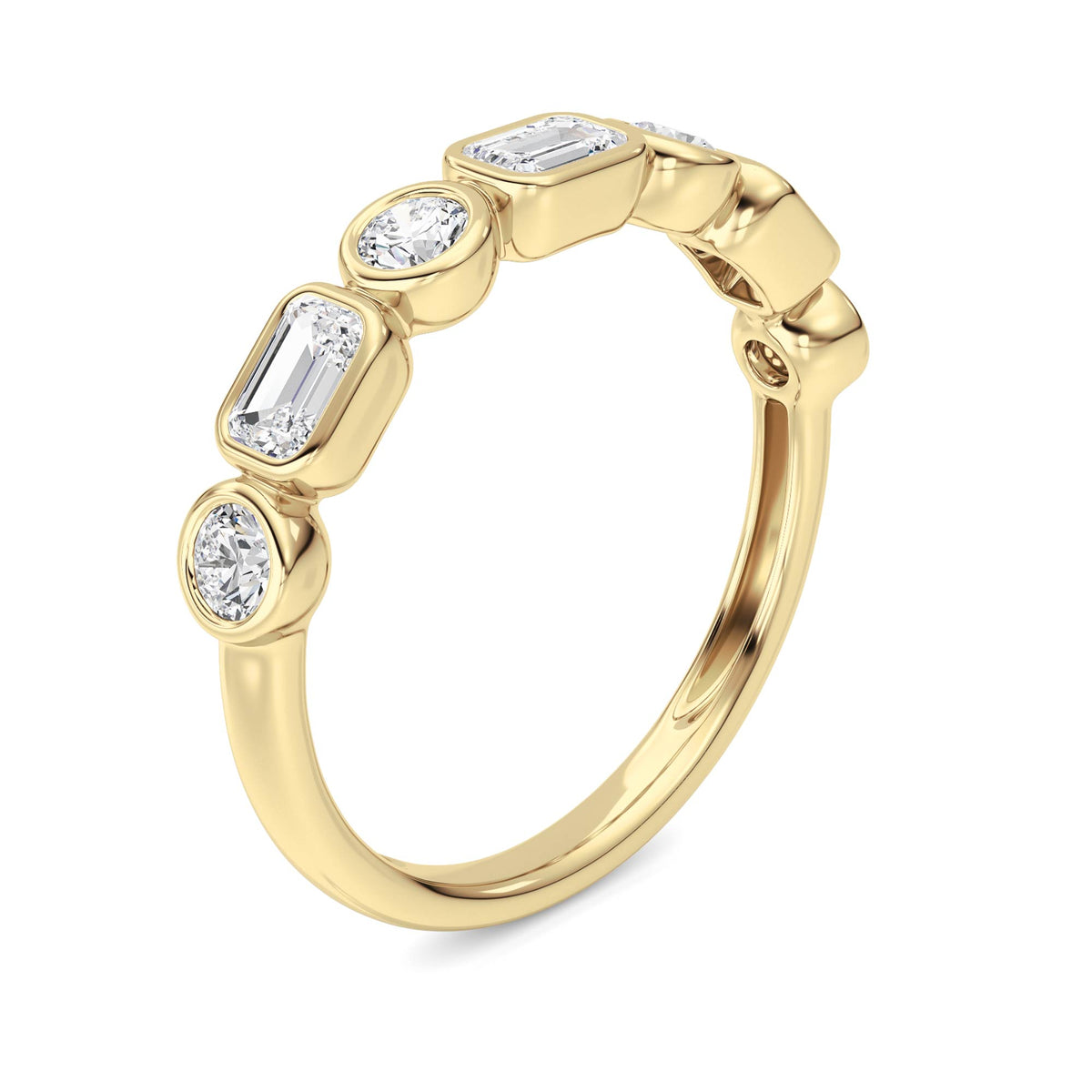 1 ct tw IGI Certified Emerald Lab-Grown Diamond Ring in 14K Solid Gold - Yellow