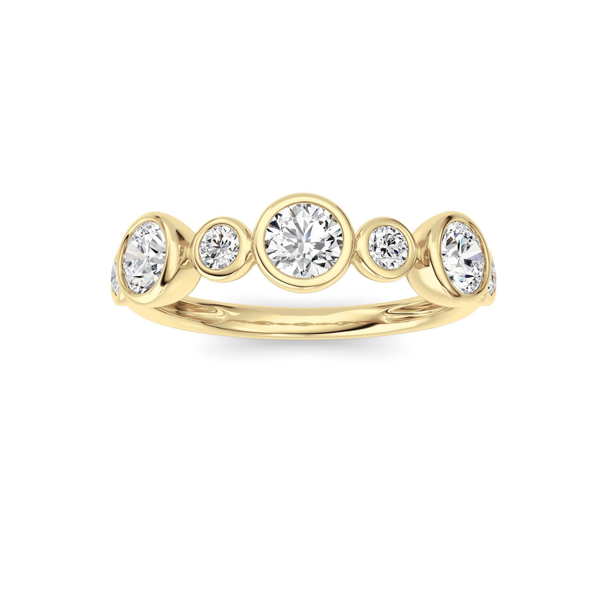 1 ct tw IGI Certified Round Lab-Grown Diamond Ring in 14K Solid Gold - Yellow