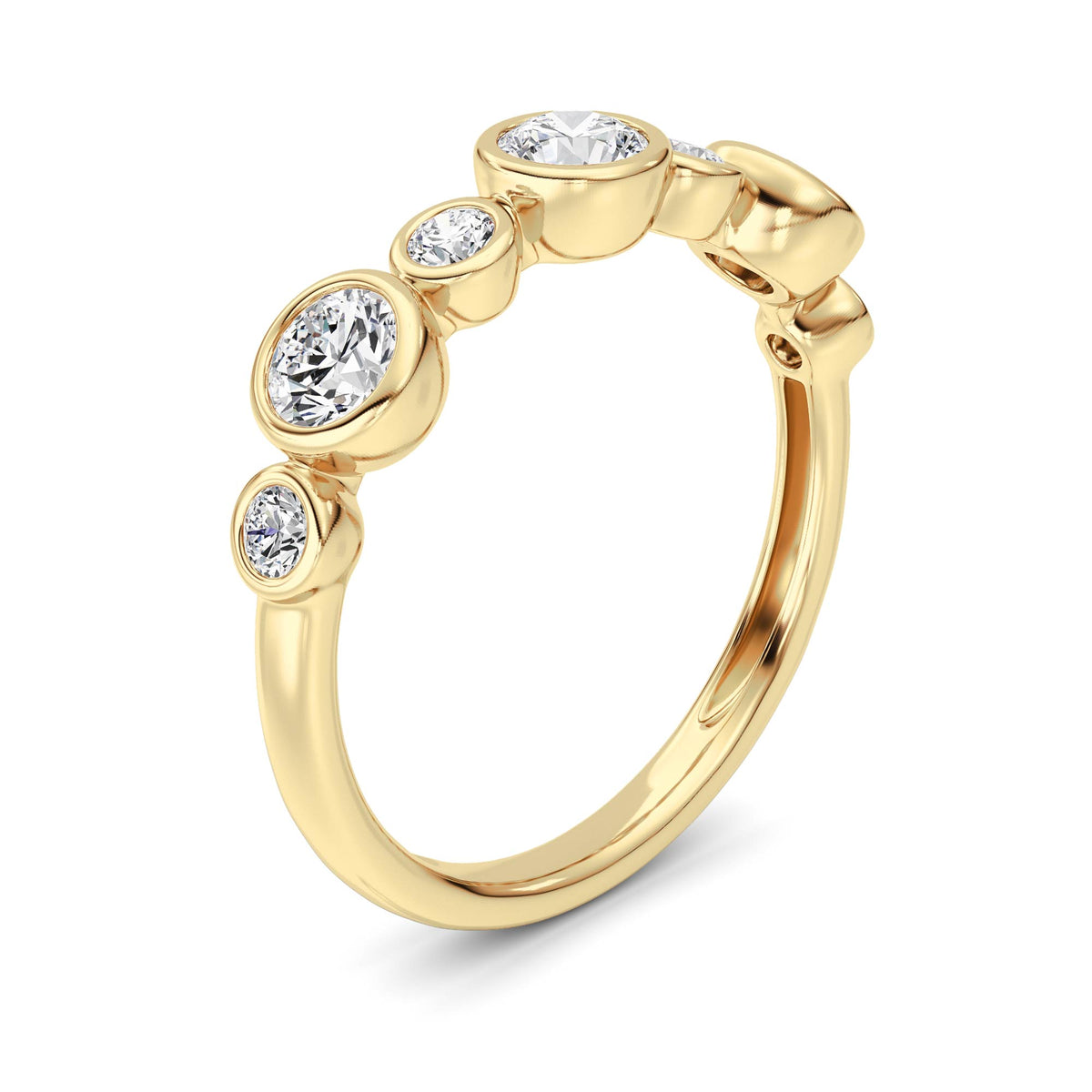 1 ct tw IGI Certified Round Lab-Grown Diamond Ring in 14K Solid Gold - Yellow