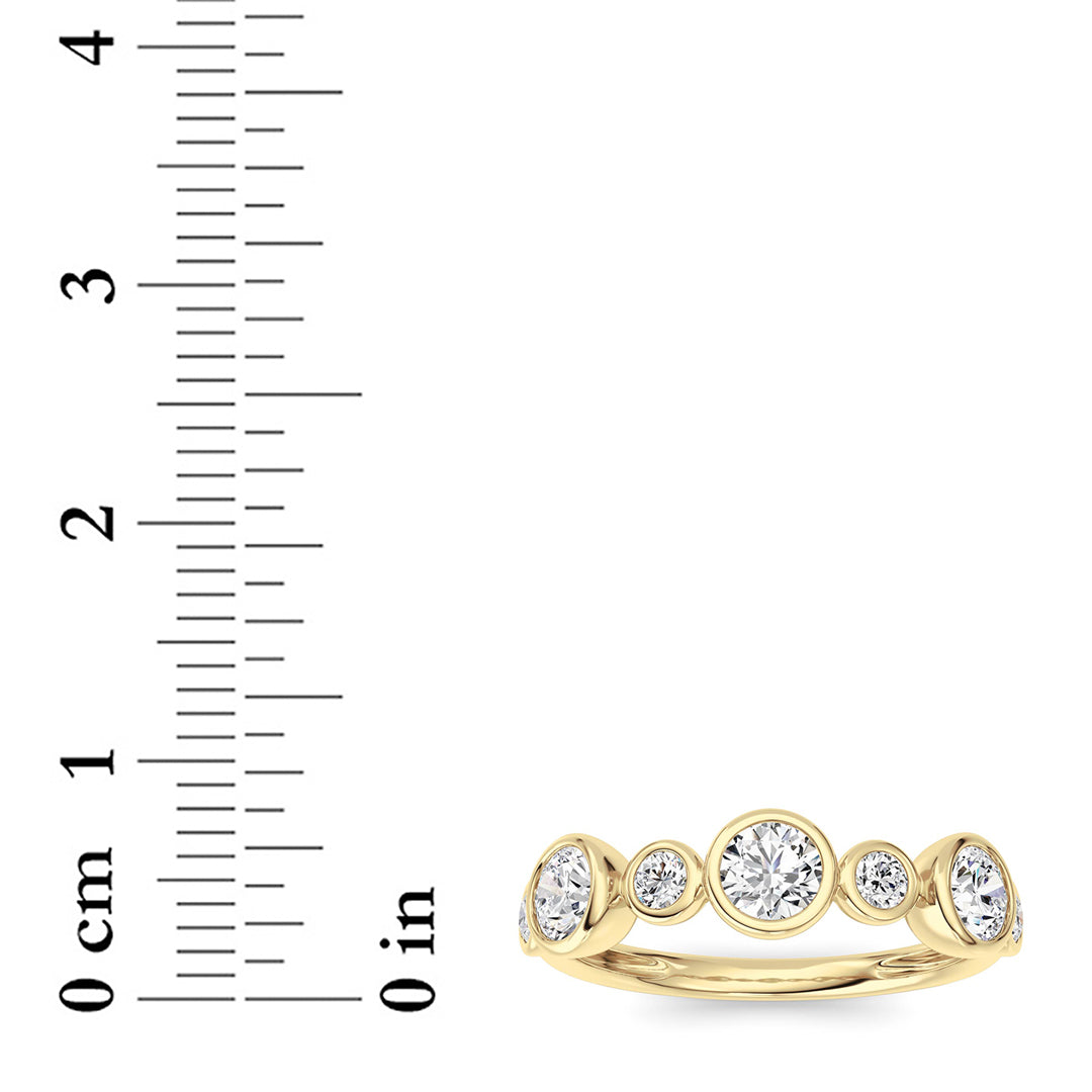 1 ct tw IGI Certified Round Lab-Grown Diamond Ring in 14K Solid Gold - Yellow