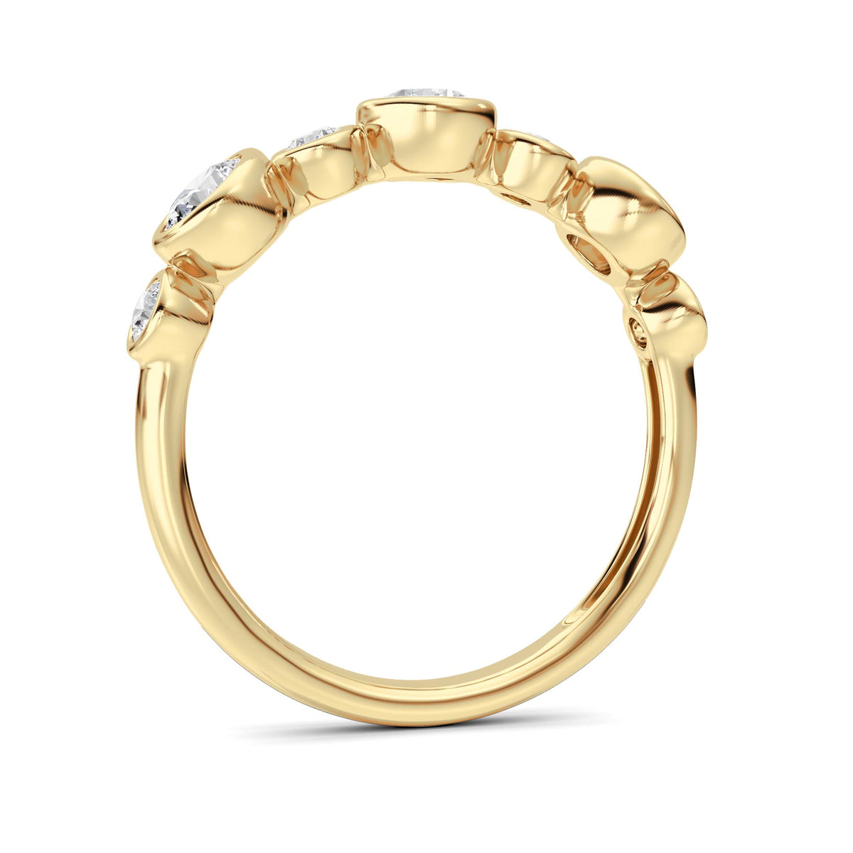 1 ct tw IGI Certified Round Lab-Grown Diamond Ring in 14K Solid Gold - Yellow