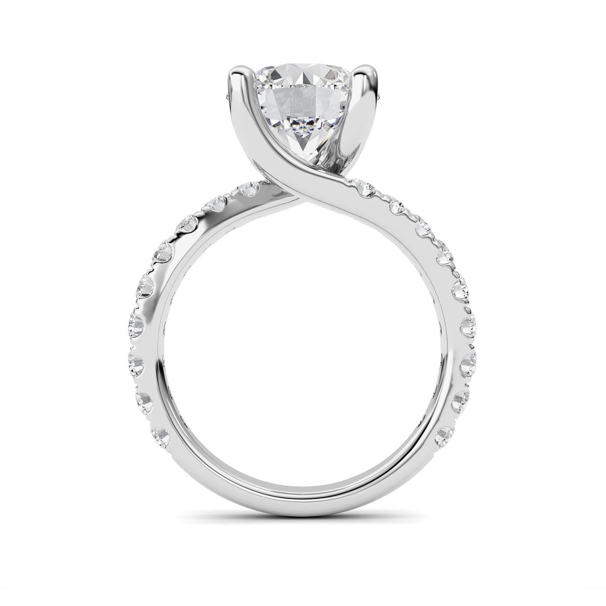 3.75 ct tw IGI Certified Round Lab-Grown Diamond Ring in 14K Solid Gold - White